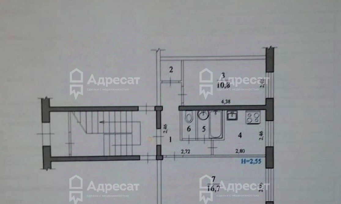 квартира г Волгоград р-н Советский ул Автомобилистов 6 фото 7