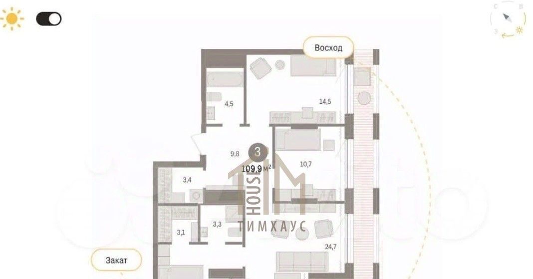 квартира г Омск р-н Кировский ул. Б. Г. Шаронова, 9 фото 2