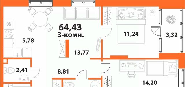 р-н Засвияжский 19-й микрорайон ЖК «‎Аквамарин 2» 1 фото