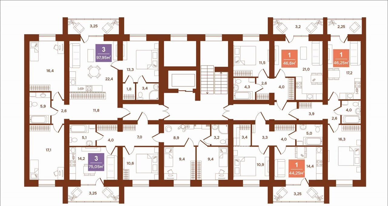 квартира г Курган Центральный ул Аргентовского 125 фото 2