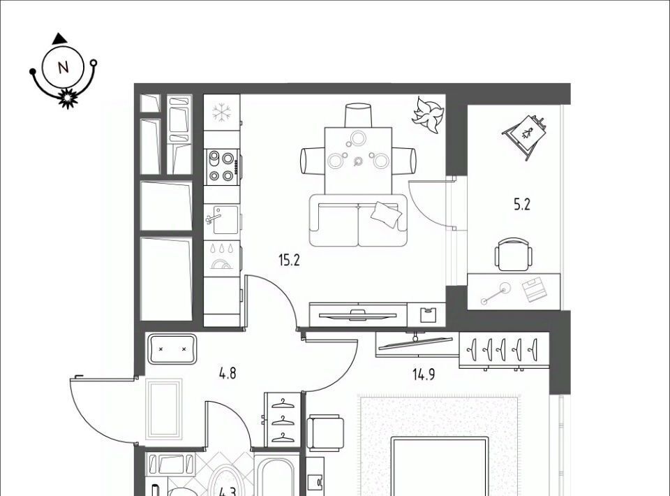 квартира г Омск р-н Кировский микрорайон Зелёная Река 12 фото 1