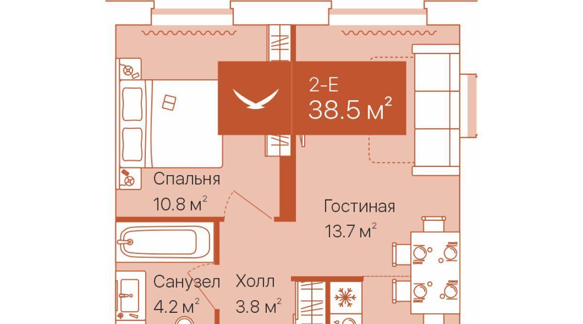 квартира г Тюмень р-н Ленинский ул Республики 204к/12 ЖК «Дом на Большой Спасской» Ленинский административный округ фото 1