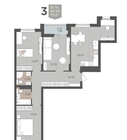квартира г Калининград р-н Московский ул Батальная з/у 65Б фото 2
