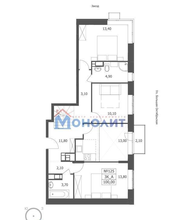 квартира г Ярославль р-н Кировский ул Большая Октябрьская 85 фото 1