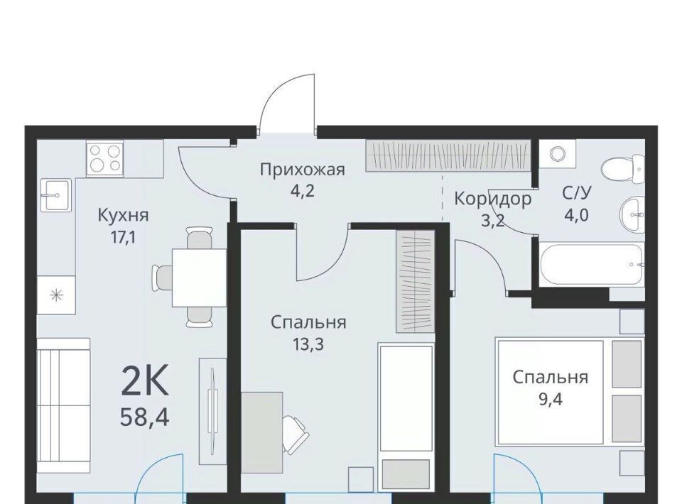 квартира г Обь ЖК «Свои люди» Площадь Маркса фото 11