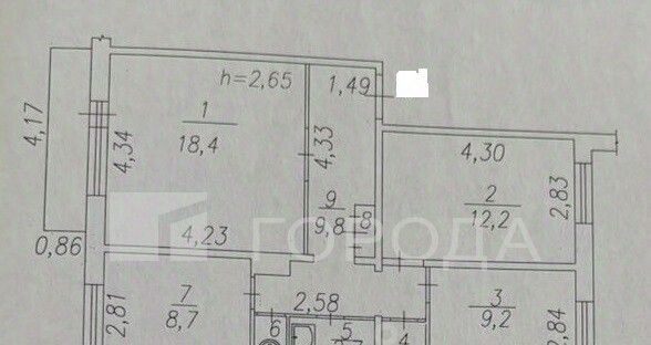 квартира г Новокузнецк р-н Центральный ул Циолковского 25 фото 2
