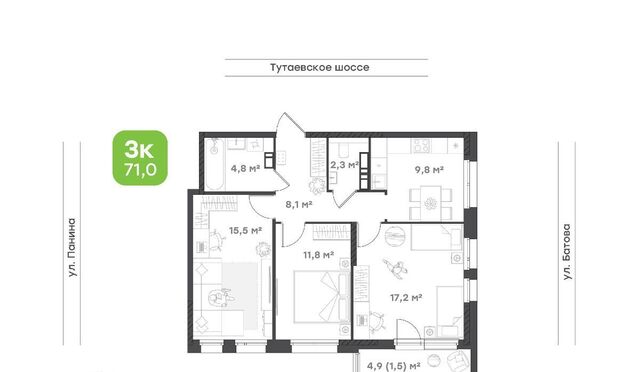 квартира р-н Дзержинский ш Тутаевское 93б фото
