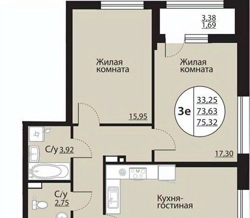 квартира г Воронеж р-н Центральный пр-кт Московский 138 ЖК «Бунин» фото 1