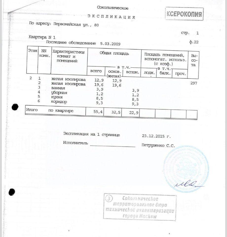 квартира г Москва ул Первомайская 80 Московская область фото 2