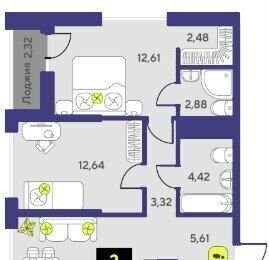 квартира г Тюмень р-н Калининский ул Андрея Приказнова 1 фото 13