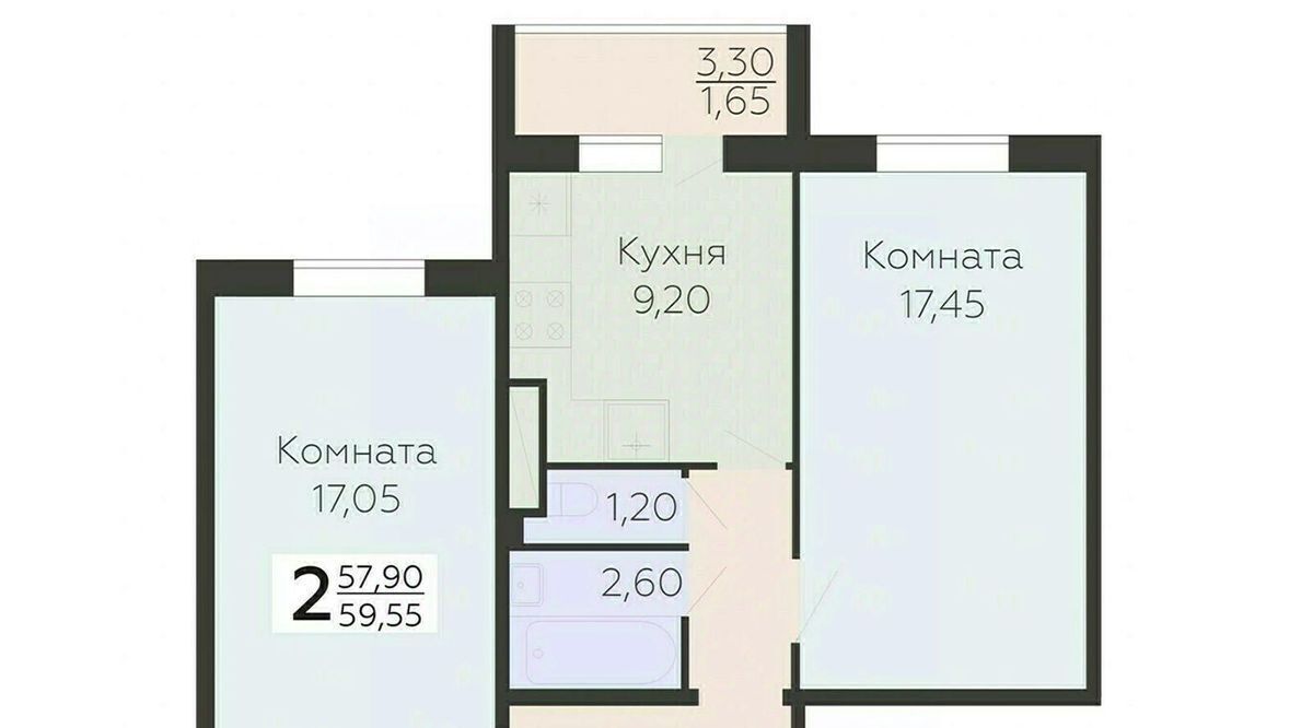 квартира г Всеволожск Южный ЖК Радужный Улица Дыбенко фото 1