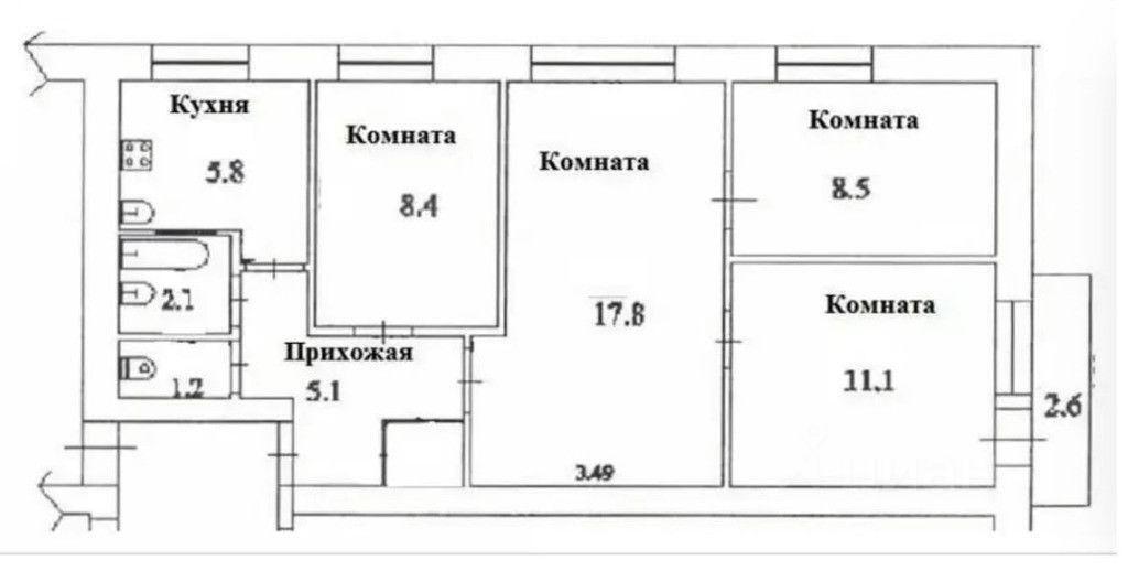 квартира г Пушкино ул Тургенева 6 Пушкинский городской округ фото 1