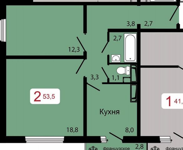 квартира р-н Октябрьский ул Калинина 1 фото