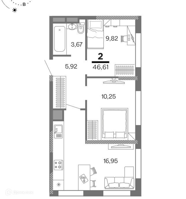квартира г Рязань р-н Московский улица Александра Полина, 3 фото 1