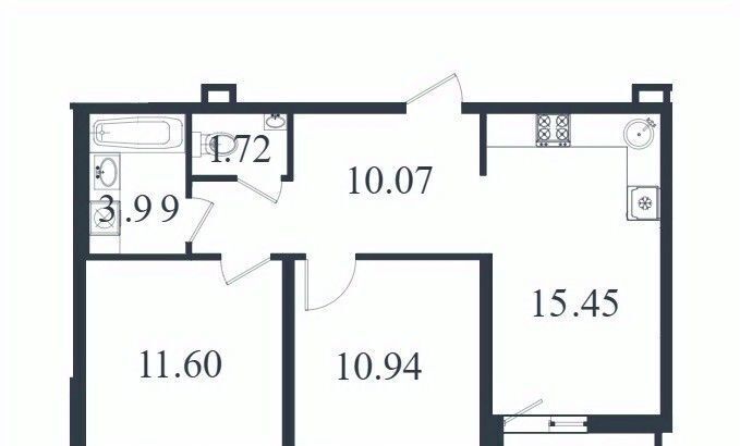 квартира г Краснодар п Березовый р-н Прикубанский ЖК «Молодежный-2» фото 1