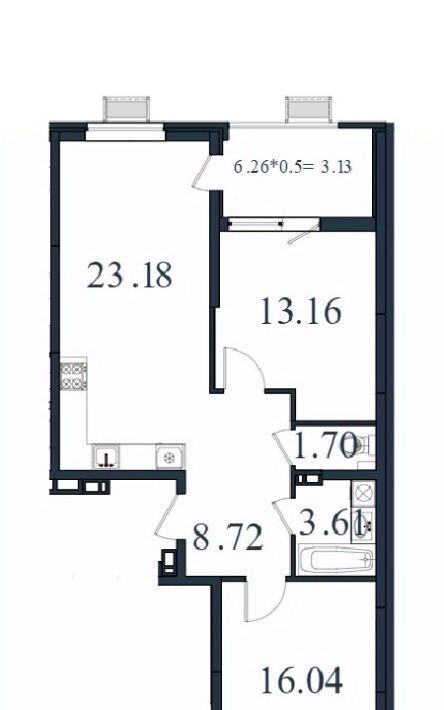 квартира г Краснодар п Березовый р-н Прикубанский ЖК «Молодежный-2» фото 1