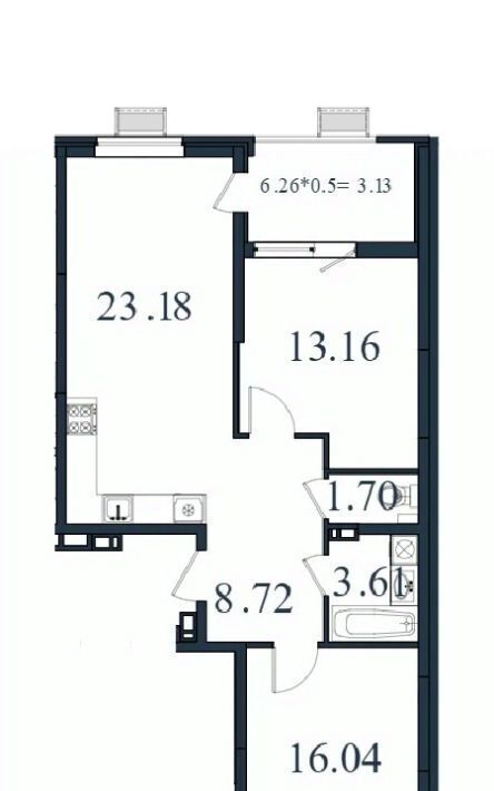 квартира г Краснодар п Березовый р-н Прикубанский ЖК «Молодежный-2» фото 1
