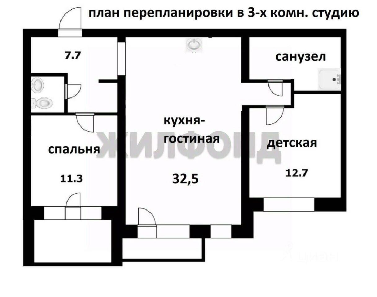 квартира г Новосибирск р-н Центральный ул Семьи Шамшиных 41 фото 41