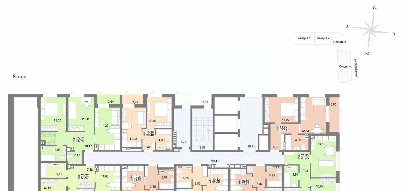 квартира г Екатеринбург Уктус ул Щербакова 145в м-н фото 11