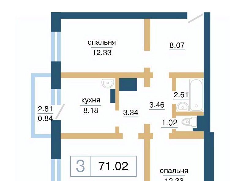 квартира г Красноярск р-н Советский микрорайон «Нанжуль-Солнечный» фото 1