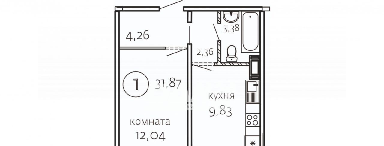 квартира г Челябинск р-н Курчатовский ул Маршала Чуйкова 32 фото 2