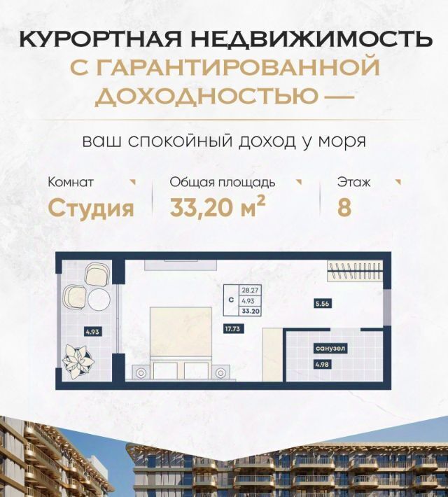 квартира р-н Анапский г Анапа Лучи жилой комплекс фото 1