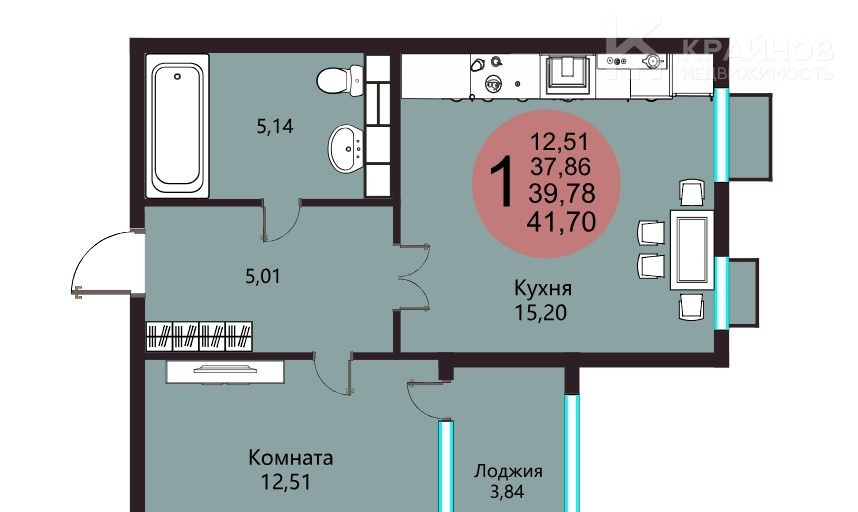 квартира г Воронеж наб Чуева 7 фото 2