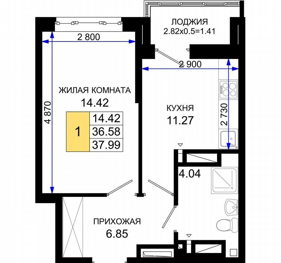 квартира г Ростов-на-Дону р-н Октябрьский пер Элеваторный поз. 1. 2 фото 18
