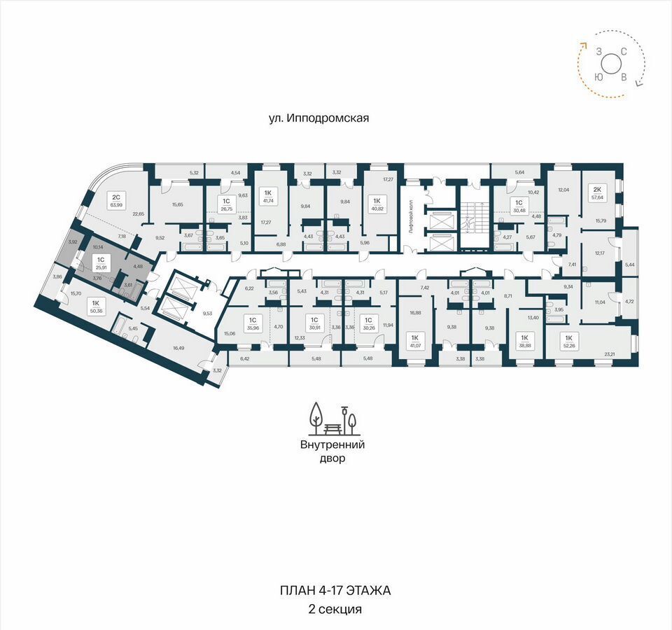 квартира г Новосибирск Октябрьская ул Ипподромская 3 фото 2