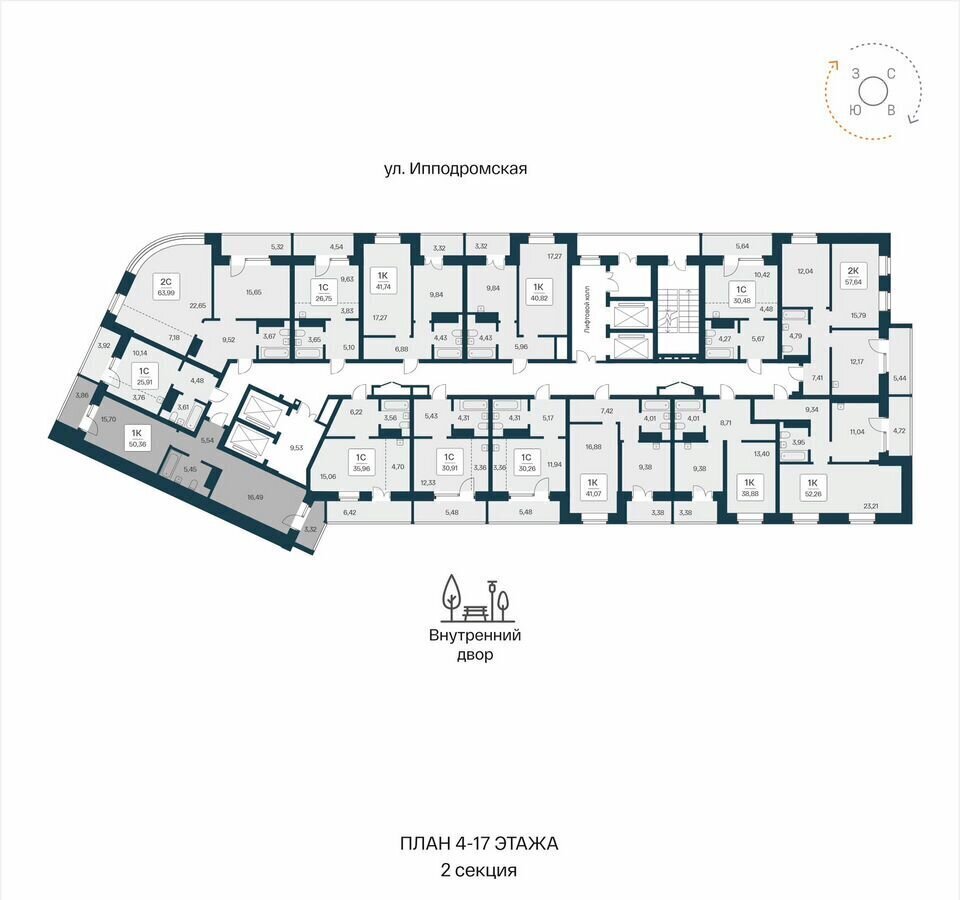 квартира г Новосибирск Октябрьская ул Ипподромская 3 фото 2
