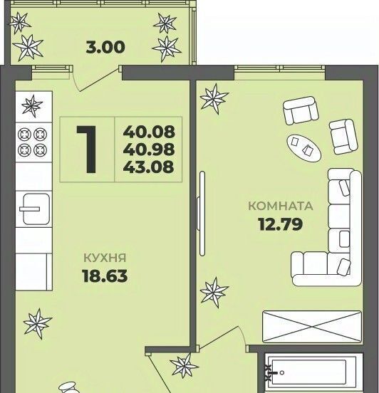 квартира г Калининград р-н Московский ул Генерала Толстикова 36к/2 фото 1