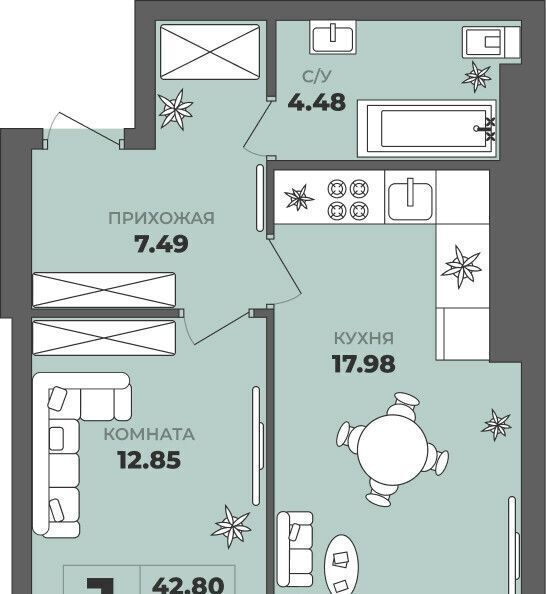 квартира г Калининград р-н Московский ул Генерала Толстикова 36к/2 фото 1