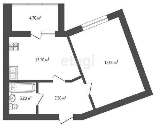 квартира ул Евгения Ермакова 1к/2 фото