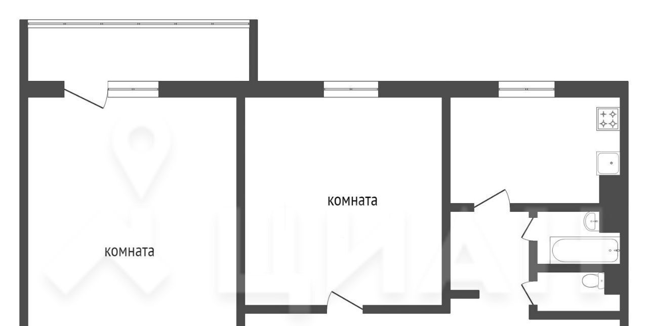 квартира г Новокузнецк р-н Заводской ул Тореза 82 фото 2