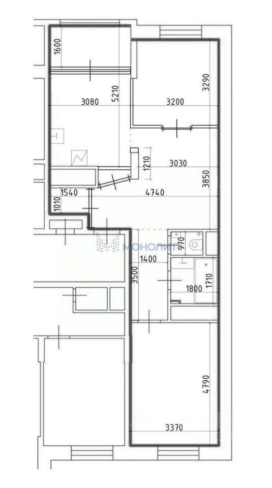 квартира г Москва ЮАО Бирюлево Восточное ул Михневская 8 Московская область, г Домодедово, Микрорайон Загорье фото 4
