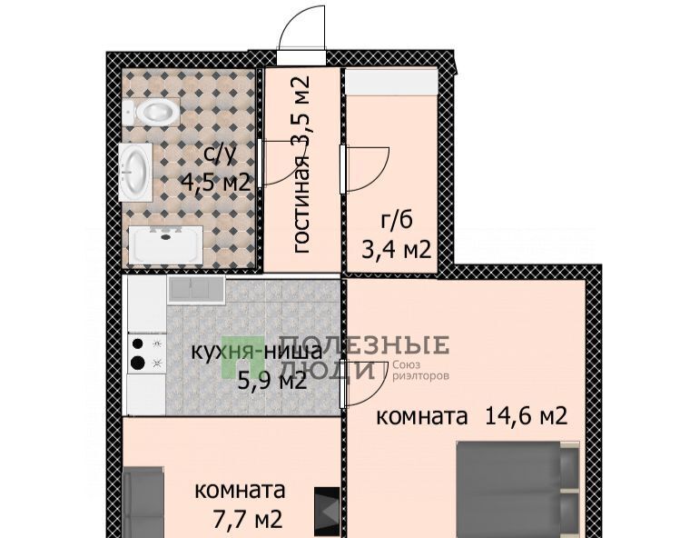 квартира г Барнаул р-н Индустриальный ул Сергея Семенова 27к/3 фото 2