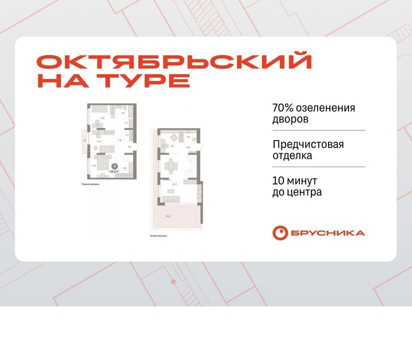 квартира г Тюмень ДОК ЖК «Октябрьский на Туре» фото 1