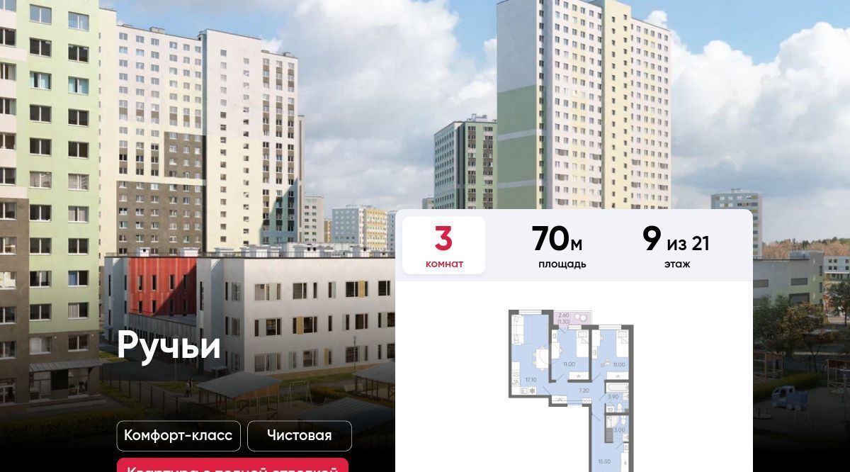 квартира г Санкт-Петербург метро Академическая ул Радловская фото 1