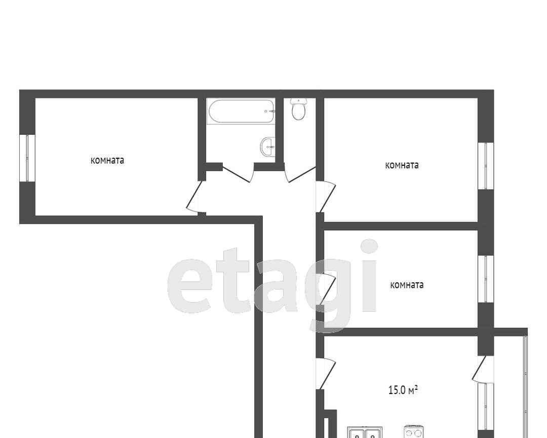 квартира г Омск пр-кт Комарова 11 ЖК по пр. Комарова Кировский АО фото 21