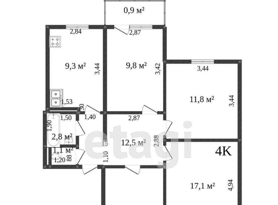 квартира г Калининград р-н Московский ул Генерала Толстикова 47 фото 2
