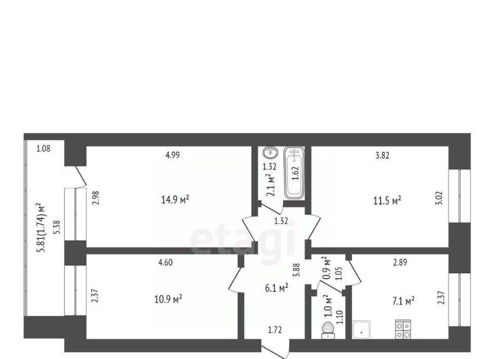 квартира г Ханты-Мансийск ул Мира 72 фото 11