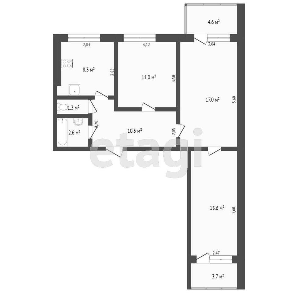 квартира г Комсомольск-на-Амуре ул Гамарника 37 фото 1