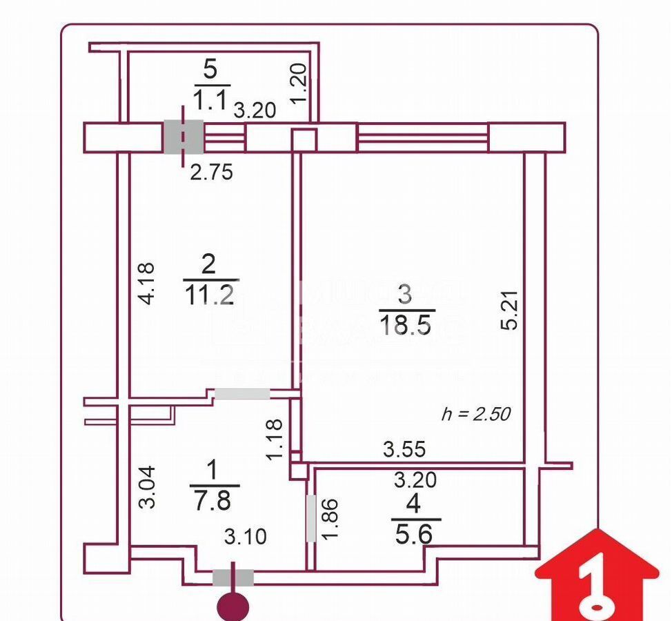 квартира г Омск р-н Кировский б-р Архитекторов 14/1 фото 7