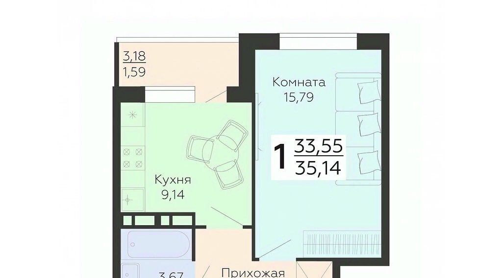 квартира г Воронеж р-н Коминтерновский ул 45 стрелковой дивизии 113 ЖК Квартал 45 фото 1