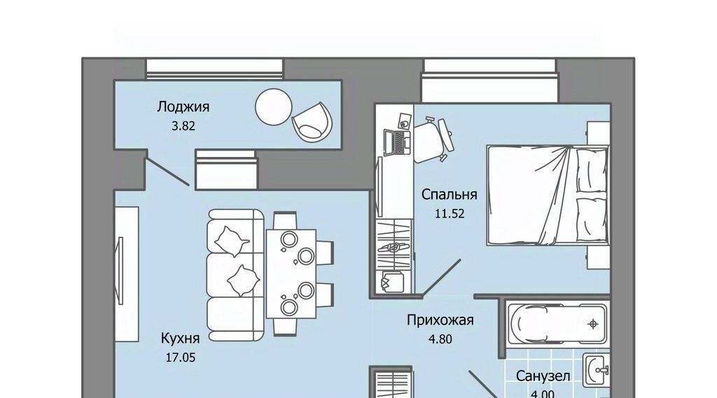квартира г Ульяновск р-н Засвияжский Город Новаторов жилой комплекс, 3 фото 1