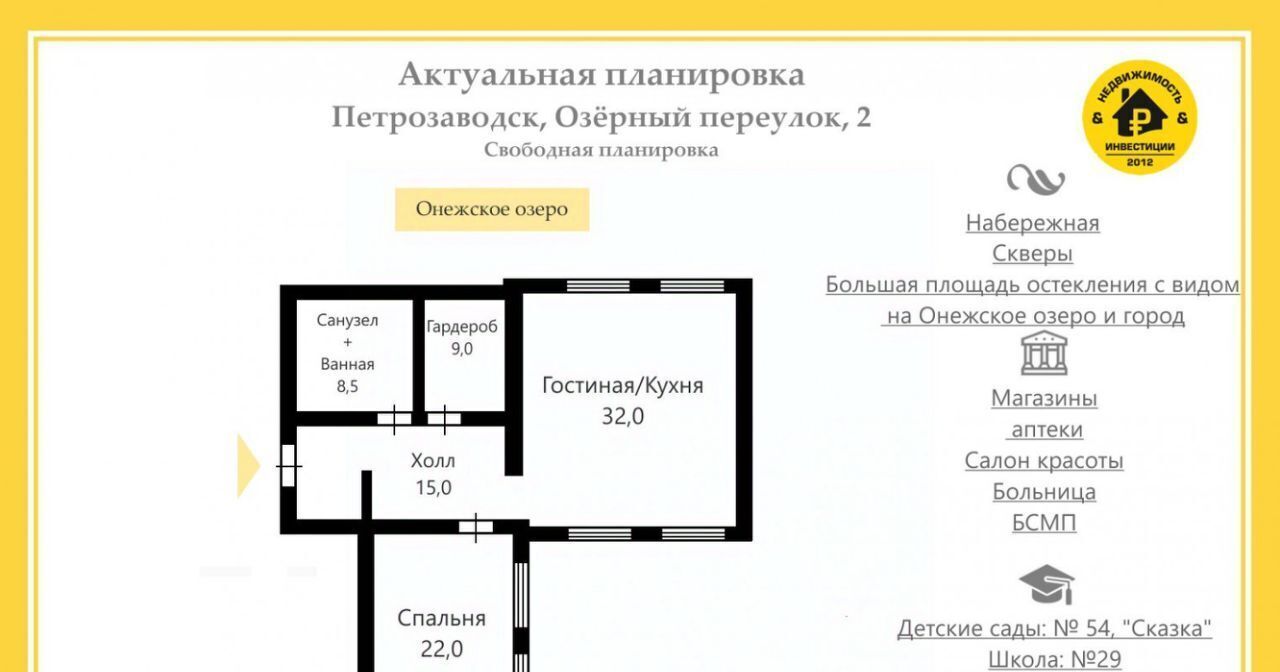 квартира г Петрозаводск пер Озёрный 2 Центр район Петрозаводска фото 2
