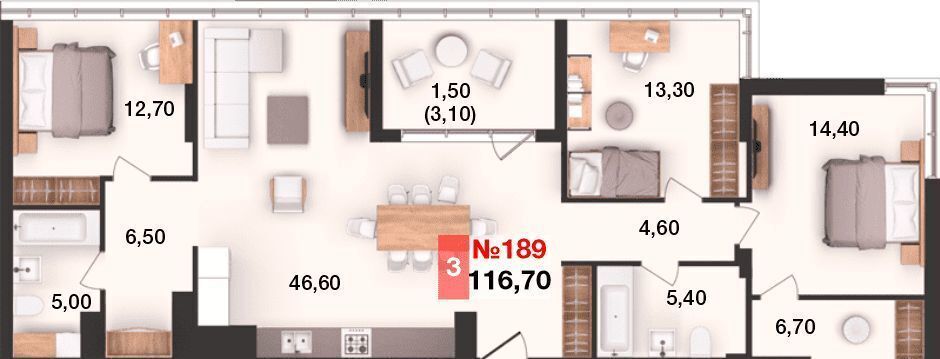 квартира г Калининград р-н Ленинградский ул Елизаветинская 47 ЖК «SunCity» фото 2