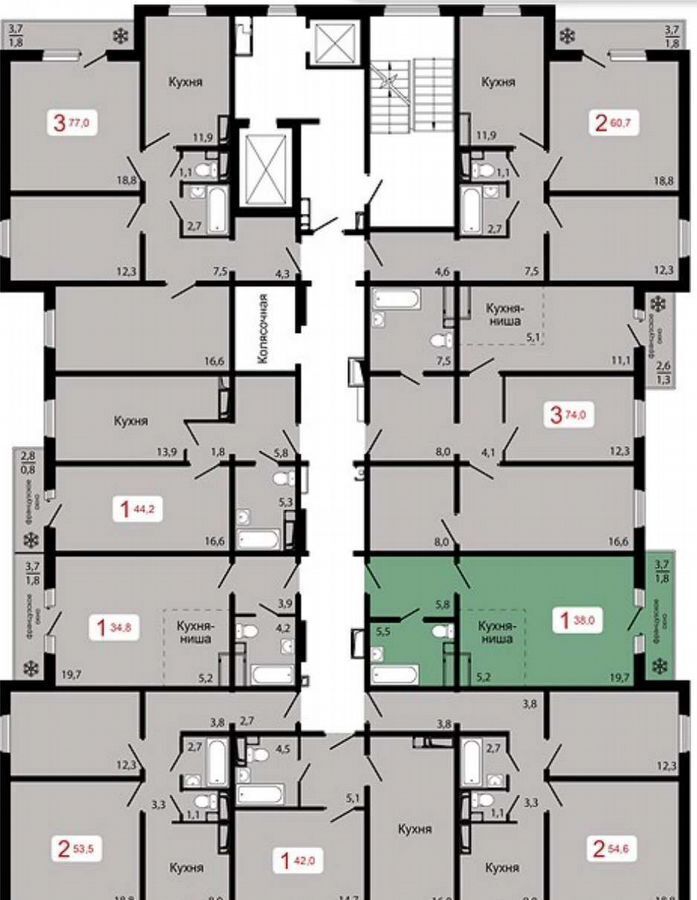 квартира г Красноярск р-н Октябрьский ул Калинина 2 фото 2