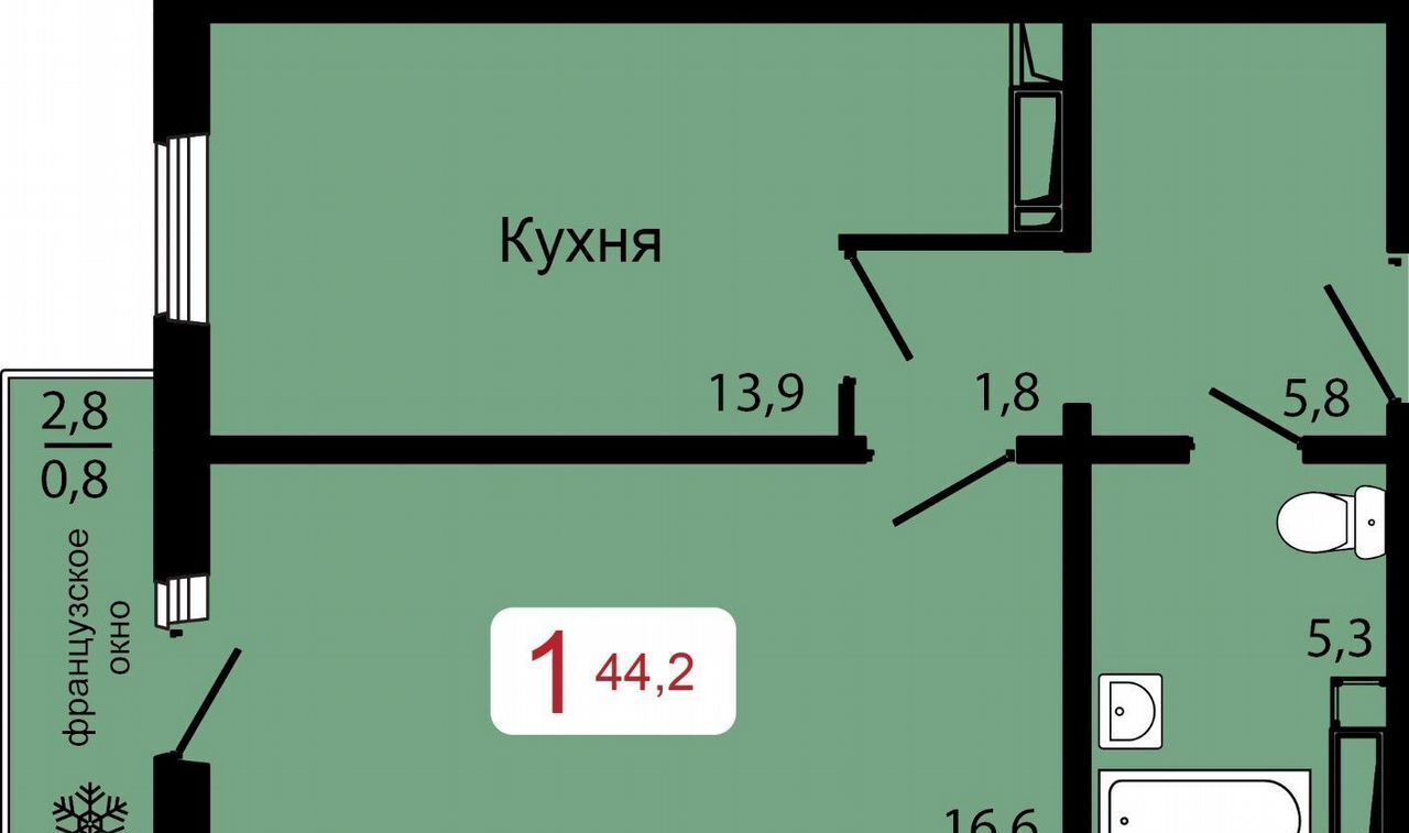 квартира г Красноярск р-н Октябрьский ул Калинина 2 фото 1