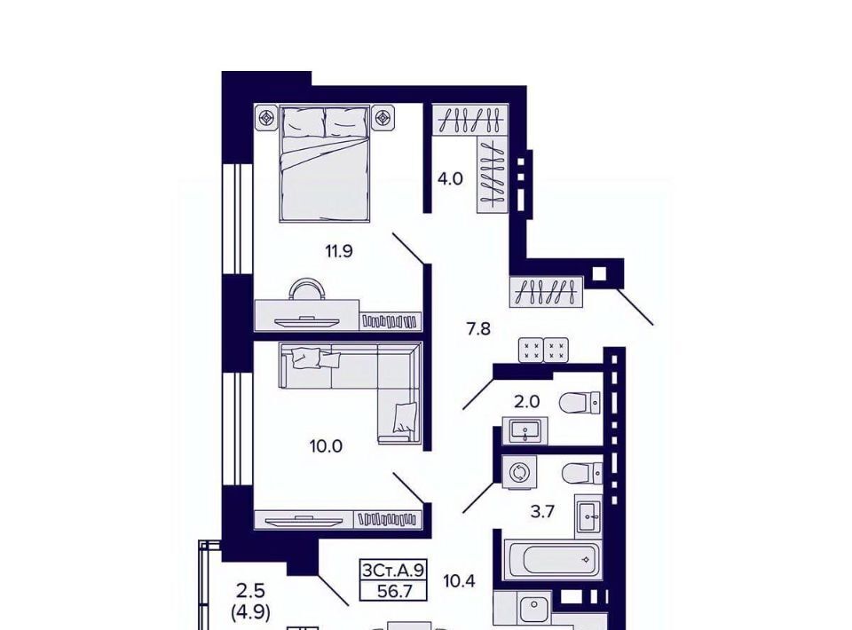 квартира г Новосибирск пер 18-й Бронный 16 Площадь Маркса фото 2